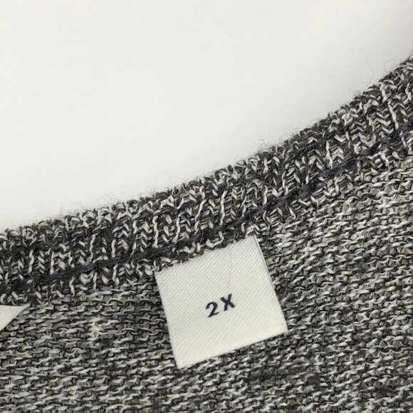 Reitman's Grey & White Marled cap Sleeve draped knit front top Plus size 2x - Picture 3 of 16